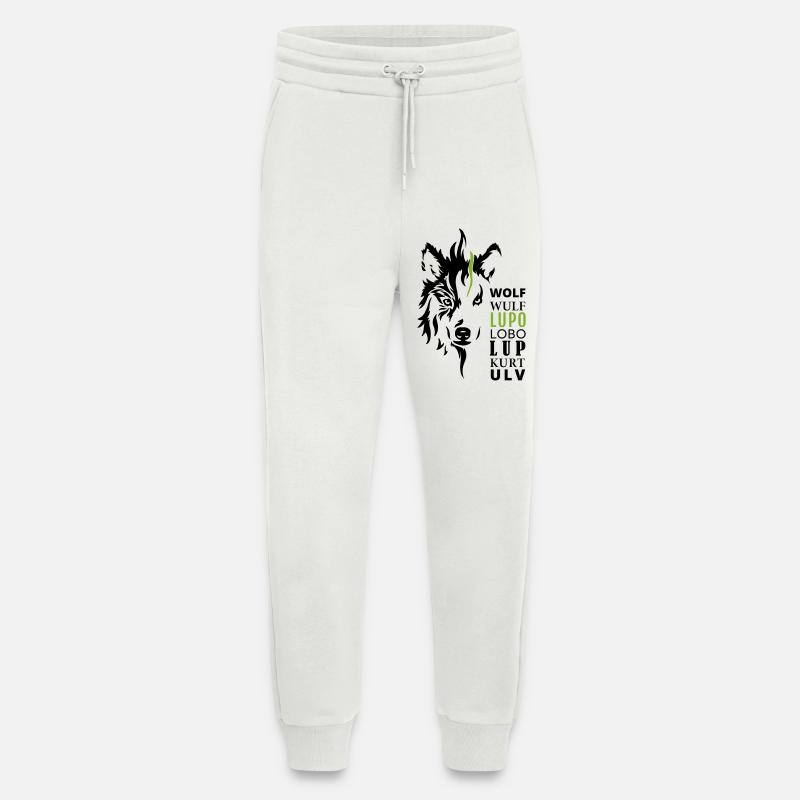 GOWILD Wolfmotiv - mit 7 Sprachen - Jogginghose - made by SPREAD - OFF WHITE