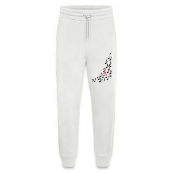 Notenschluessel mit Herz und Noten, bunt - Jogginghose - made by SPREAD - OFF WHITE - Vorne