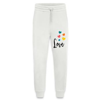 COEUR. COUPLE. JUST MARRIED. EVJF. SAINT VALENTIN. - Pantalon de jogging bio décontracté fabriqué en UE - OFF WHITE - Devant