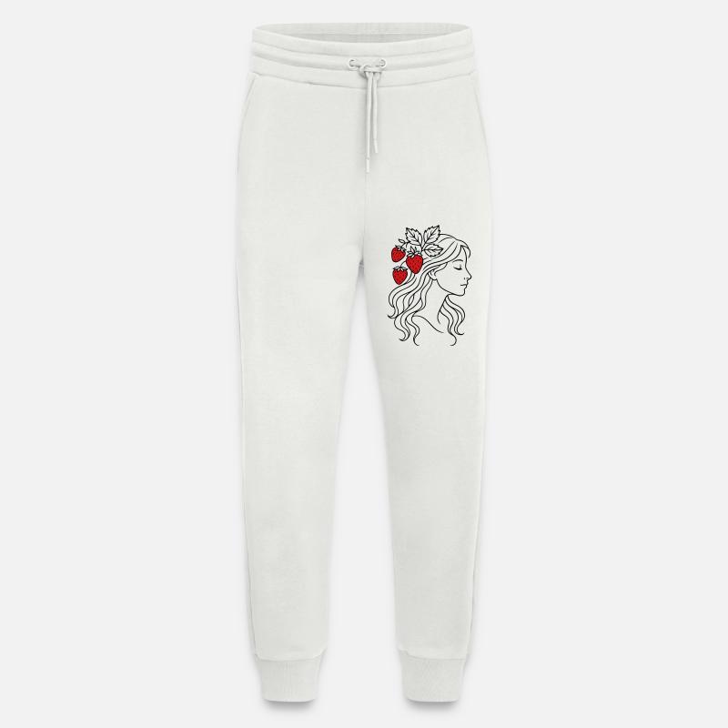 Frau mit Erdbeeren Erdbeermädchen - Jogginghose - made by SPREAD - OFF WHITE
