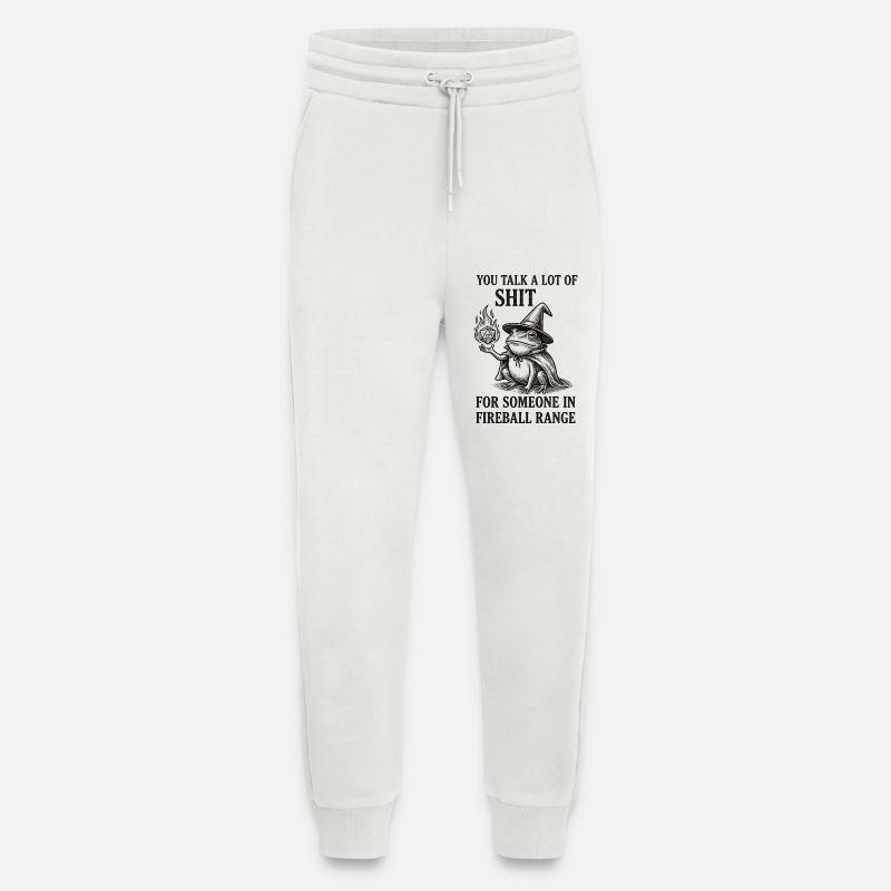 Fireball Range – RPG Magicien Grenouille Drôle - Pantalon de jogging bio décontracté fabriqué en UE - OFF WHITE