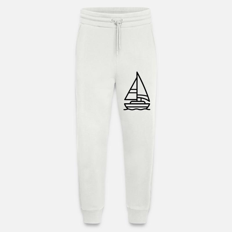 sailing ship - Jogging Pants - made by SPREAD  - OFF WHITE