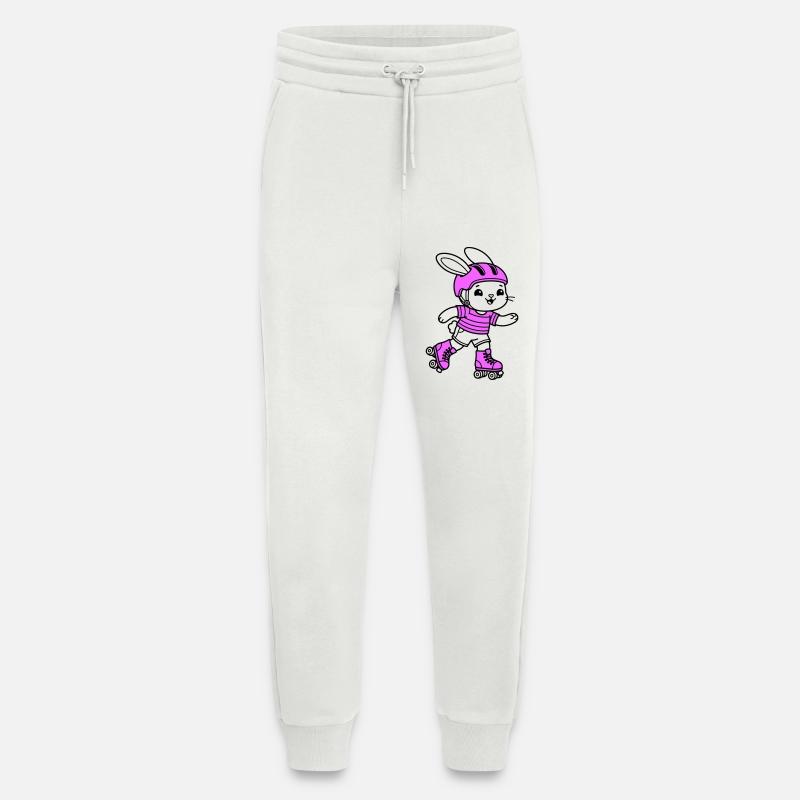 Fille patineuse à roulettes - Pantalon de jogging bio décontracté fabriqué en UE - OFF WHITE