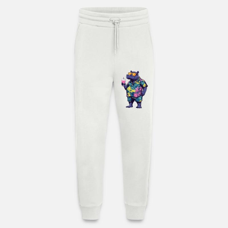 Hippopotamus Comic Summer - Jogging Pants - made by SPREAD - OFF WHITE