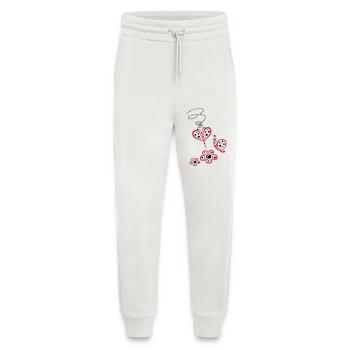 Bunte Schmetterlinge mit Blumen, Sommerwiese - Jogginghose - made by SPREAD - OFF WHITE - Vorne