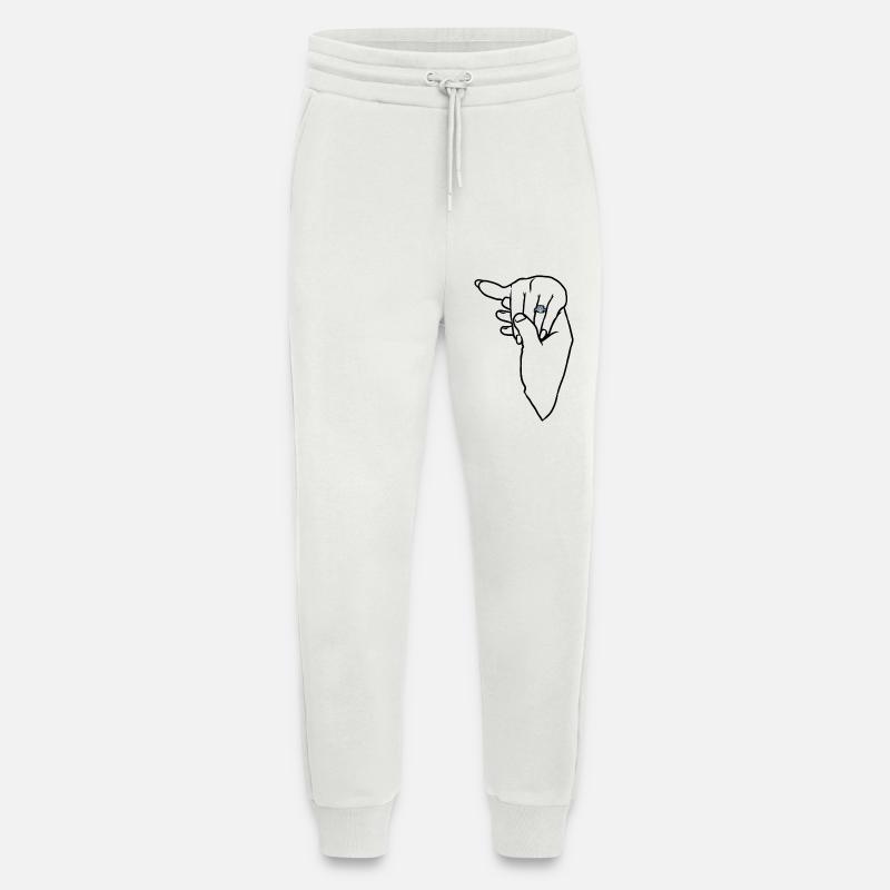 Engagement Wedding Ring Hand - Jogging Pants - made by SPREAD  - OFF WHITE