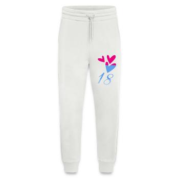 18. 18 ANS. 18e ANNIVERSAIRE. ANNIVERSAIRE 18 ANS. - Pantalon de jogging bio décontracté fabriqué en UE - OFF WHITE - Devant