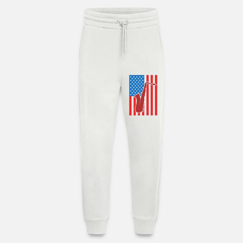 Saxophon USA Flagge - Jogginghose - made by SPREAD - OFF WHITE