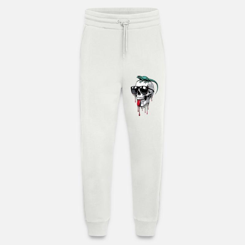Chilliger Totenkopf mit Echse - Jogginghose - made by SPREAD - OFF WHITE