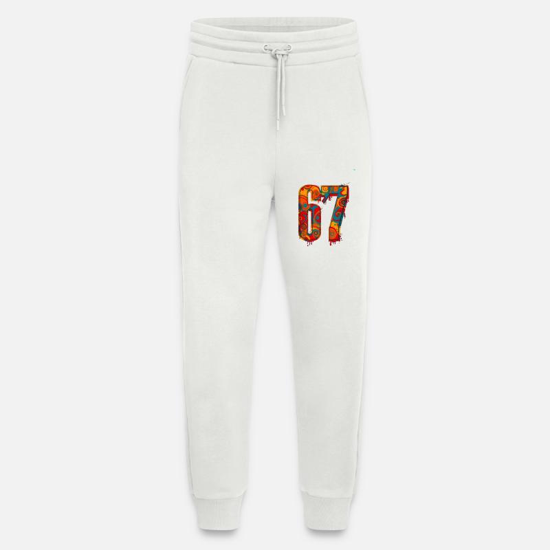 Psychedelic 67 Digits - Jogging Pants - made by SPREAD  - OFF WHITE