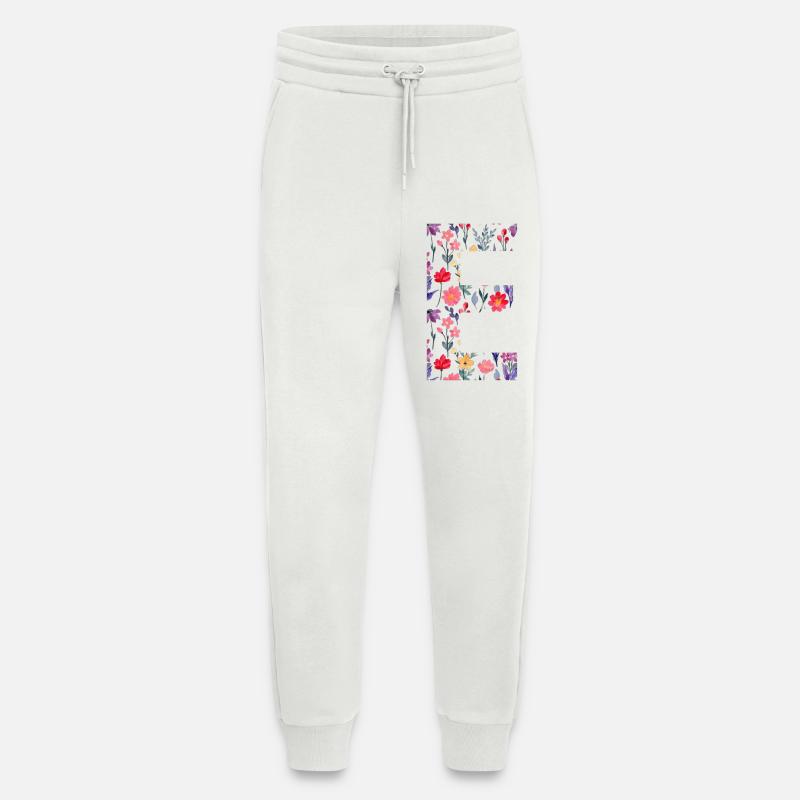 Personalisierter Blumenbuchstabe E - Geschenkidee - Jogginghose - made by SPREAD - OFF WHITE