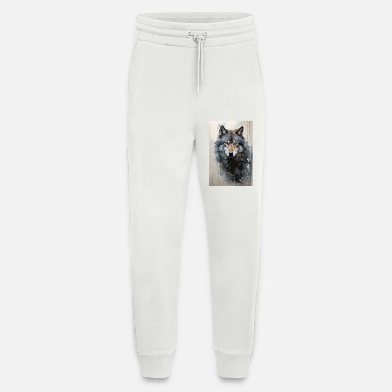 Illustration eines Wolfes - Jogginghose - made by SPREAD - OFF WHITE
