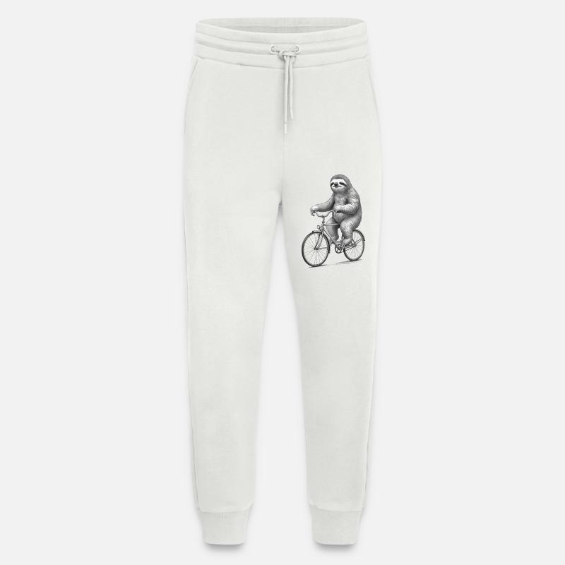 Sloth Cyclist Retro-Illustration - Jogginghose - made by SPREAD - OFF WHITE