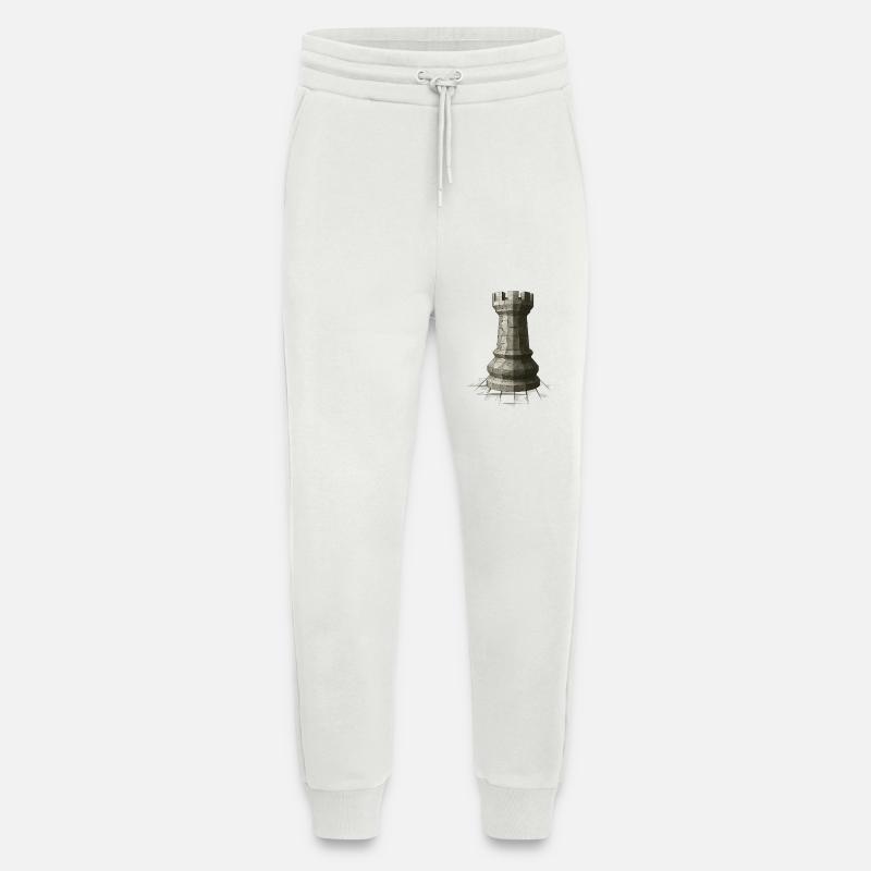 Chess Tower – Mighty Rook Figure Design - Jogging Pants - made by SPREAD  - OFF WHITE