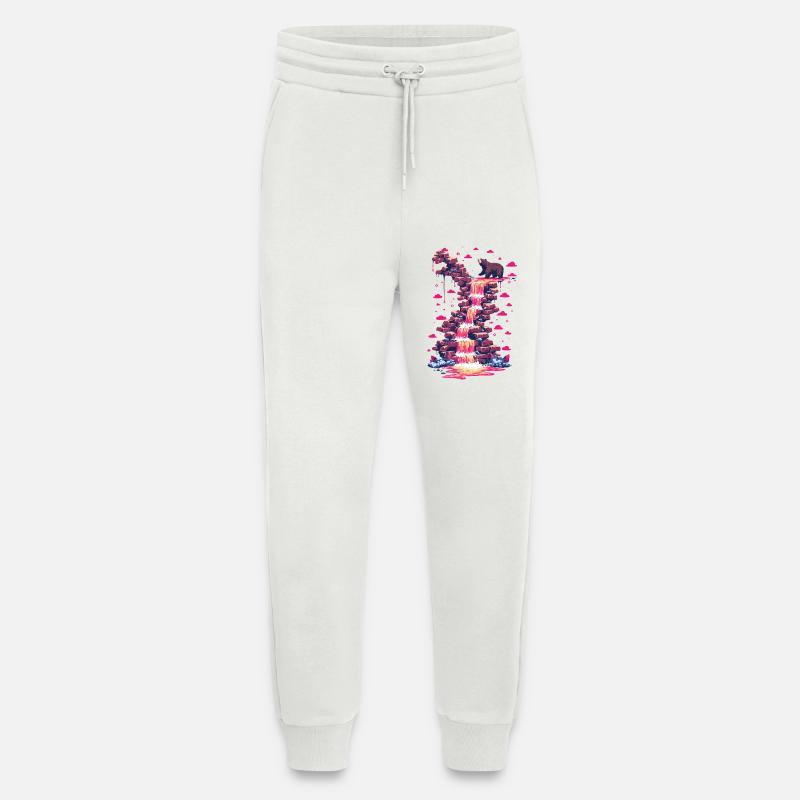 Pink waterfall with bear light - Jogging Pants - made by SPREAD  - OFF WHITE