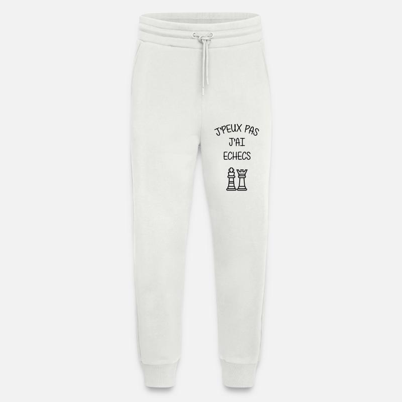 J'peux pas J'ai Échecs Humour Club - Pantalon de jogging bio décontracté fabriqué en UE - OFF WHITE