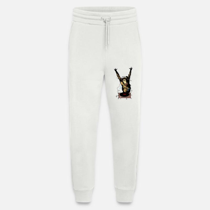 Humorvoller Affe mit DJ-Gear - Jogginghose - made by SPREAD - OFF WHITE