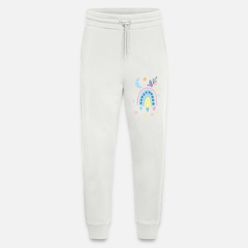 Pastellfarbener Regenbogen-Doodle-Bogen - Jogginghose - made by SPREAD - OFF WHITE