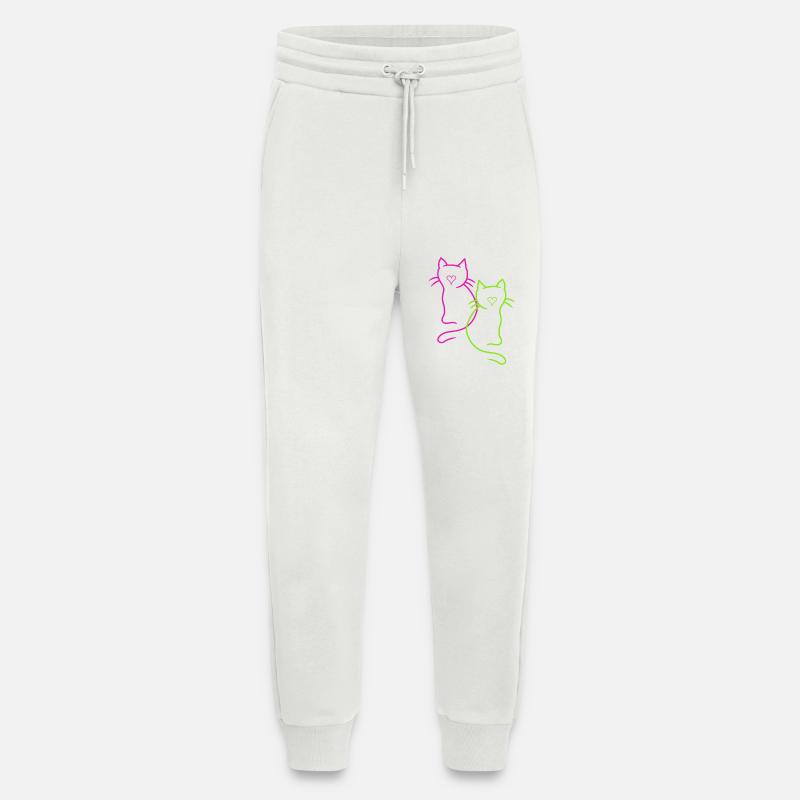 Retro Katzen Herz - Jogginghose - made by SPREAD - OFF WHITE
