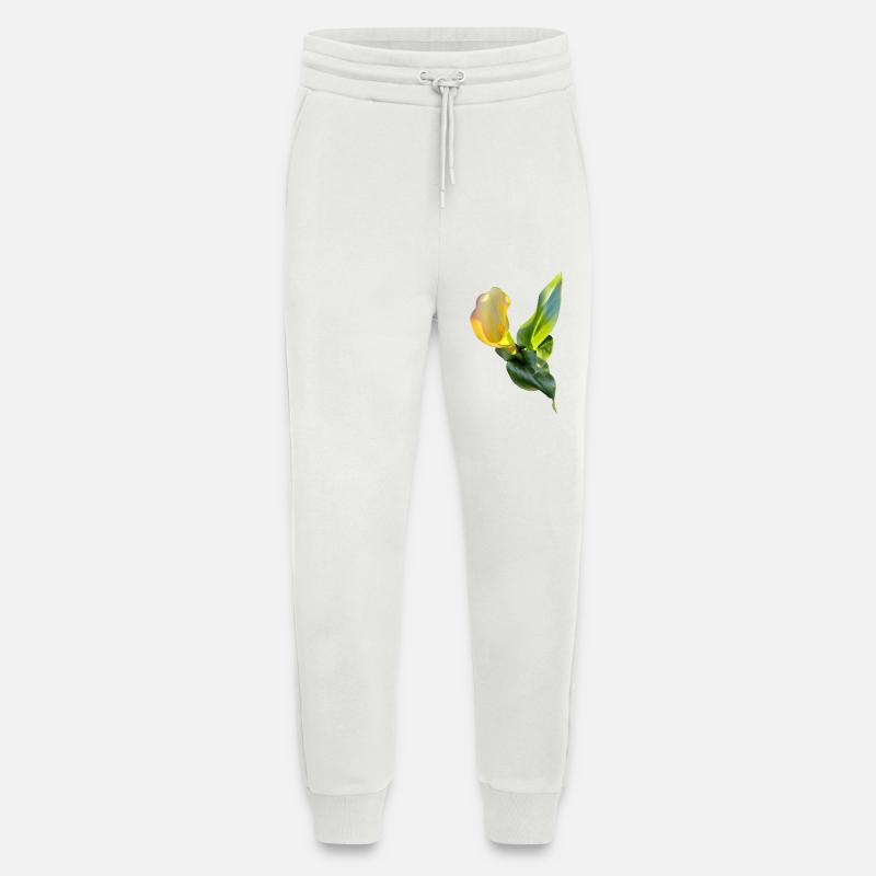 LYS CALLA JAUNE - Pantalon de jogging bio décontracté fabriqué en UE - OFF WHITE