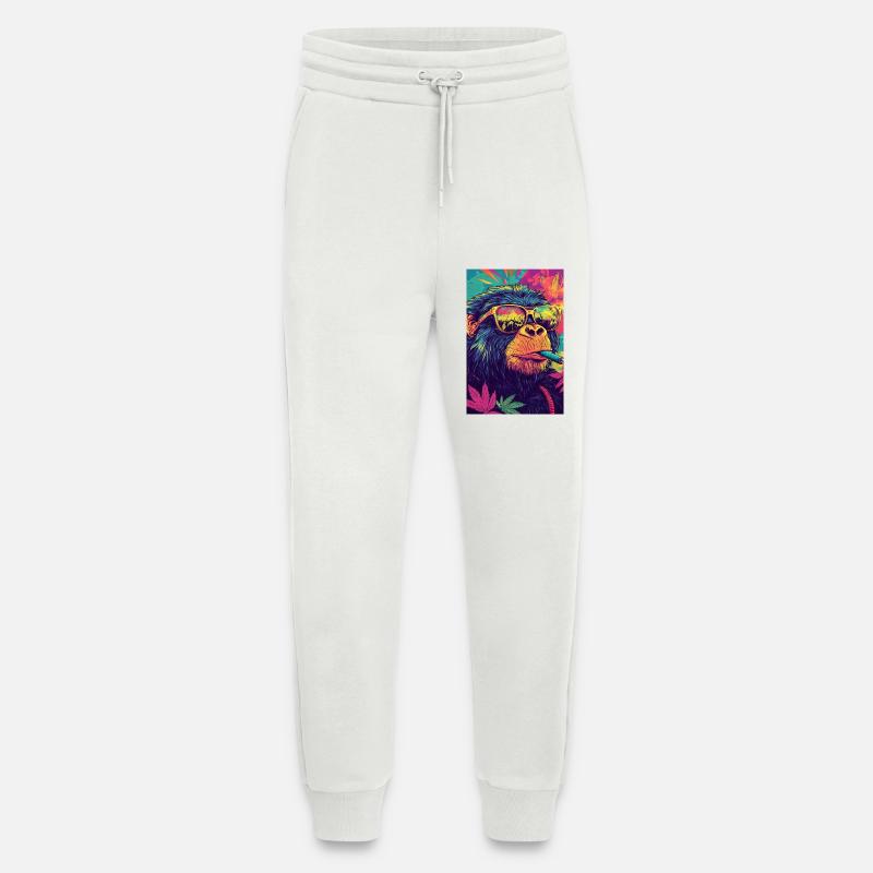 Psychedelic monkey with sunglasses - Jogging Pants - made by SPREAD  - OFF WHITE