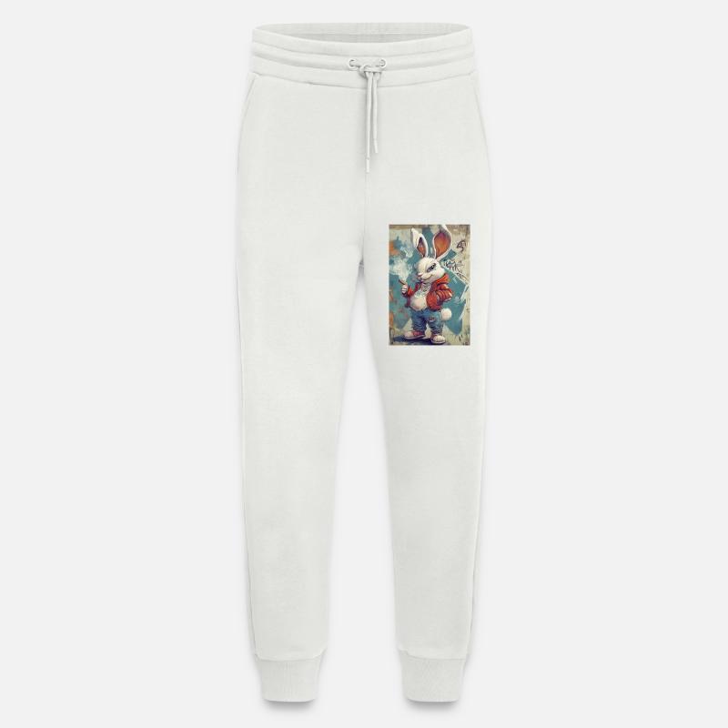 Graffiti Bunny Pullover Hoodie - Jogging Pants - made by SPREAD  - OFF WHITE