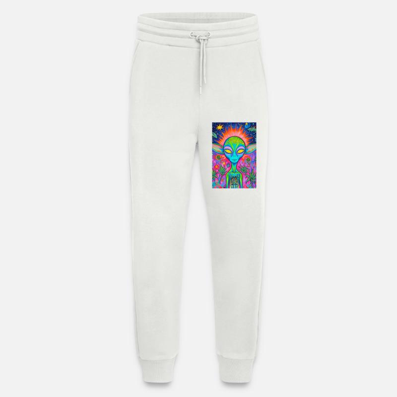 Psychedelischer Alien Neon Garten - Jogginghose - made by SPREAD - OFF WHITE