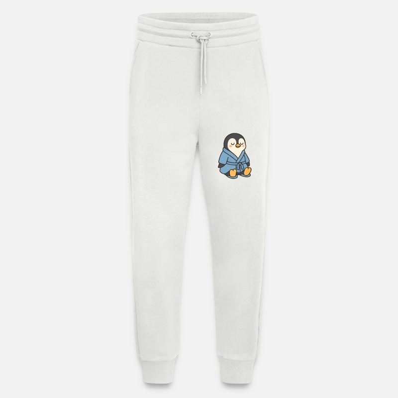 Pinguin im Bademantel - Jogginghose - made by SPREAD - OFF WHITE