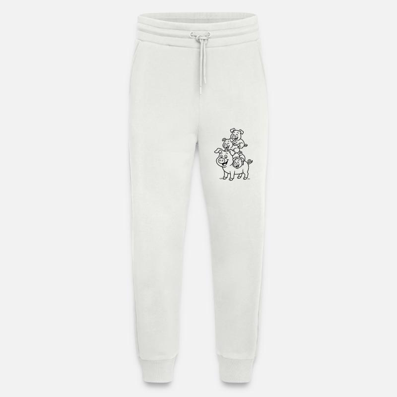 pig, sow - Jogging Pants - made by SPREAD  - OFF WHITE