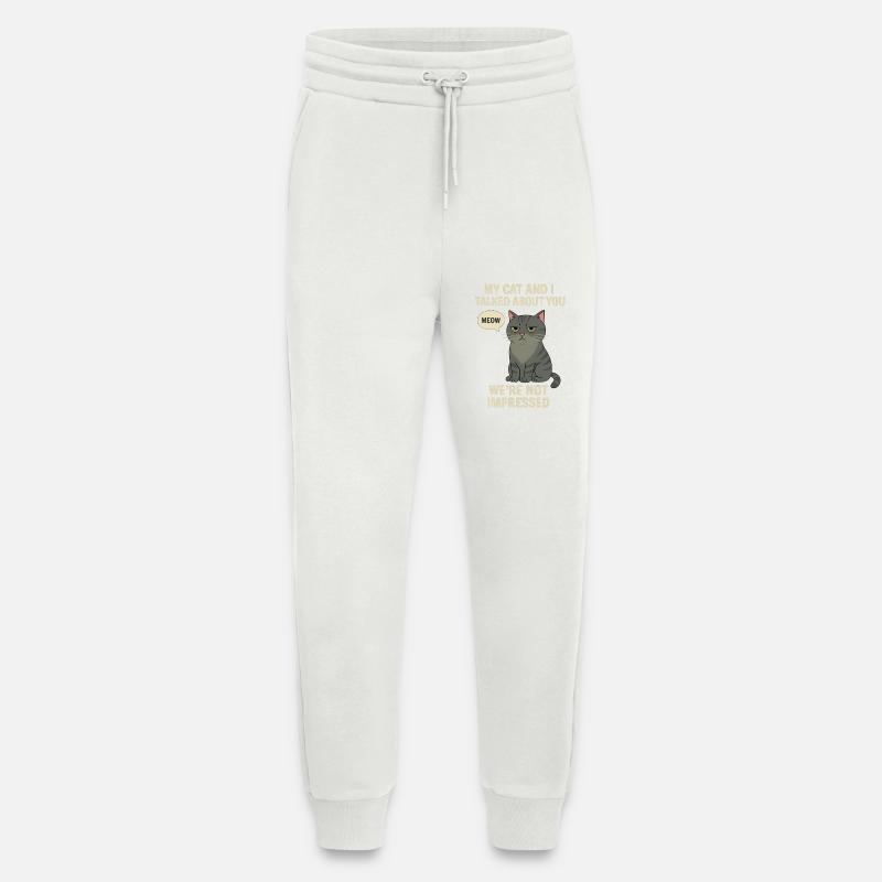 My cat and i Grumpy Kat met Humoristische Tekst - Jogging Pants - made by SPREAD  - OFF WHITE