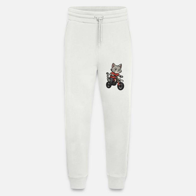 Motocross Katze - Jogginghose - made by SPREAD - OFF WHITE