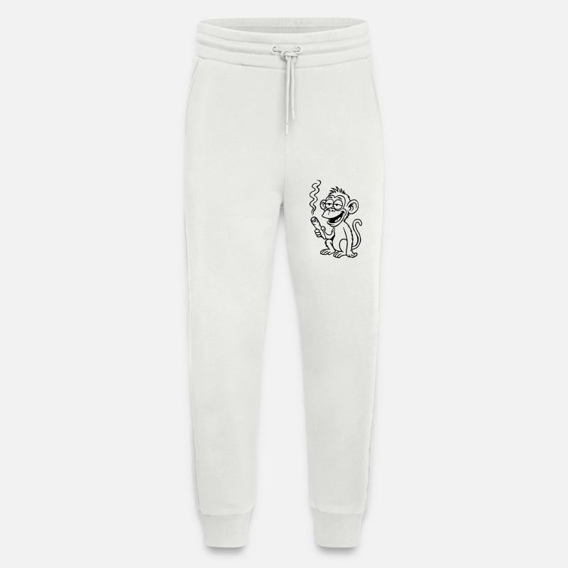 Le singe vise un peu différemment - Pantalon de jogging bio décontracté fabriqué en UE - OFF WHITE