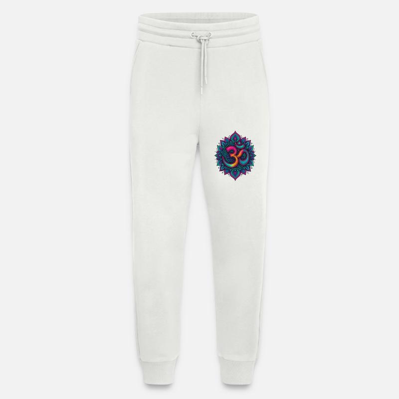 Psychedelic Om Goa Mandala - Jogging Pants - made by SPREAD  - OFF WHITE