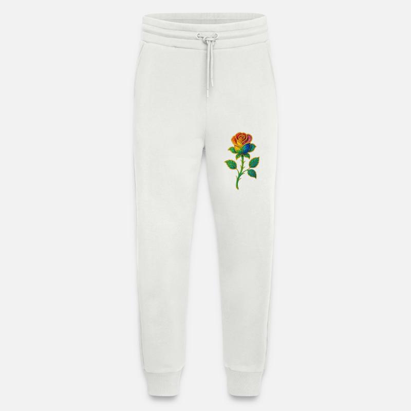 Regenbogen-Glitzer-Rosen-Design - Jogginghose - made by SPREAD - OFF WHITE