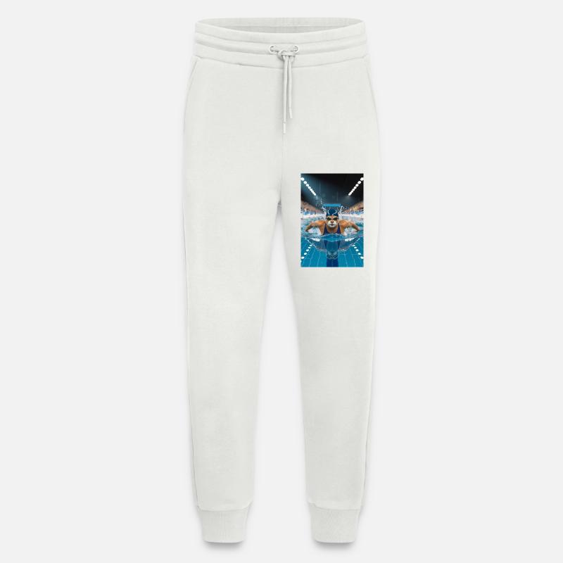 Humanoider Otter im Pool - Jogginghose - made by SPREAD - OFF WHITE