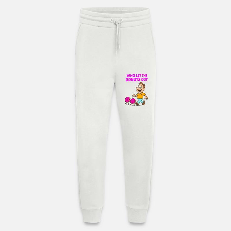 Conception d’expression de beignet humoristique - Pantalon de jogging bio décontracté fabriqué en UE - OFF WHITE
