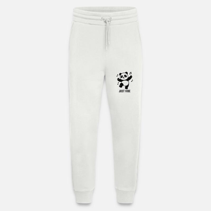 Chilliger Pandabär mit Musik-Design - Jogginghose - made by SPREAD - OFF WHITE