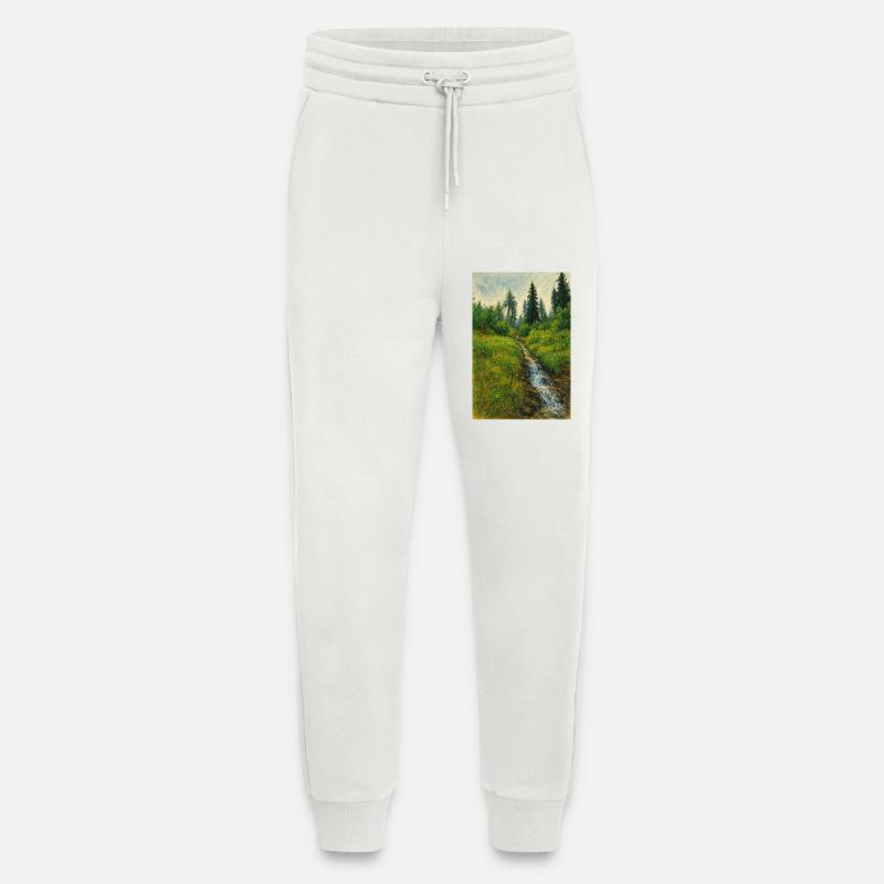 Sketchart Landscape with brook in Switzerland - Jogging Pants - made by SPREAD  - OFF WHITE