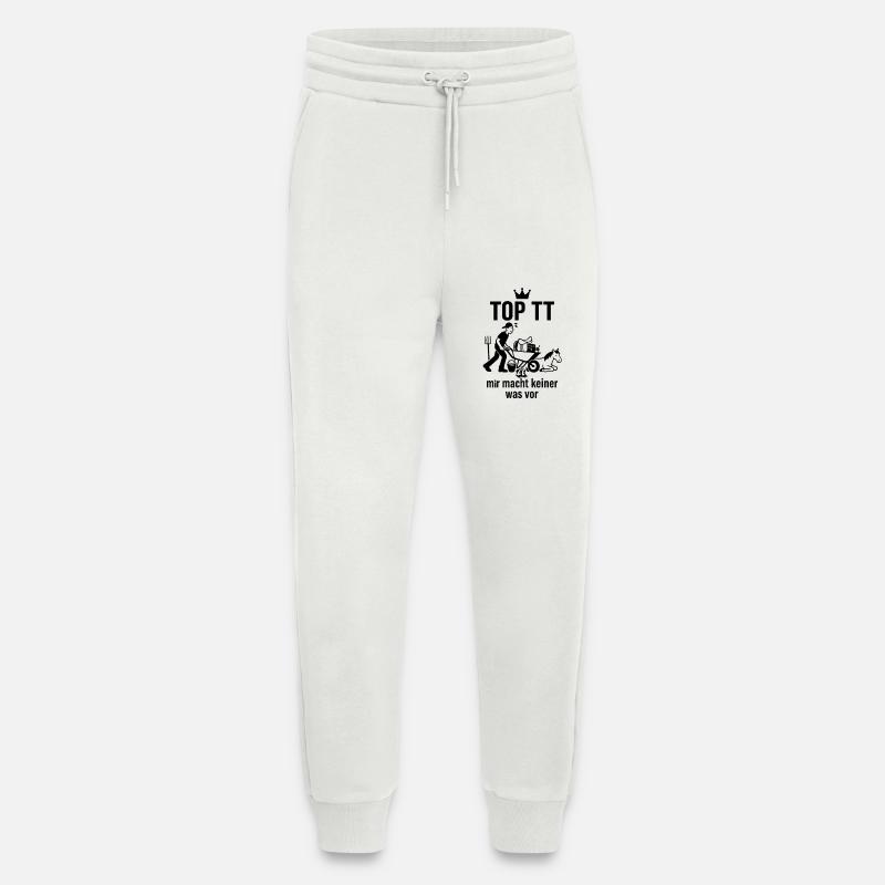 Aide de tournoi, Aide de cheval - Pantalon de jogging bio décontracté fabriqué en UE - OFF WHITE