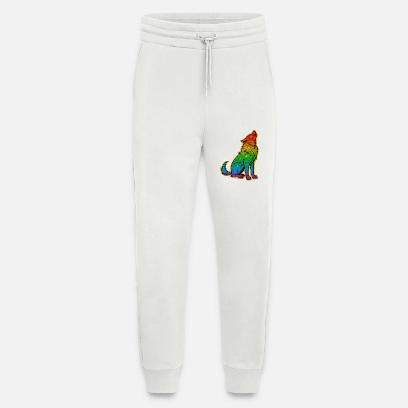 Heulender Regenbogenwolf Glitter Silhouette - Jogginghose - made by SPREAD - OFF WHITE