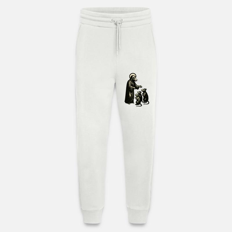 Hirtenfigur mit Mäusen Holzschnitt - Jogginghose - made by SPREAD - OFF WHITE