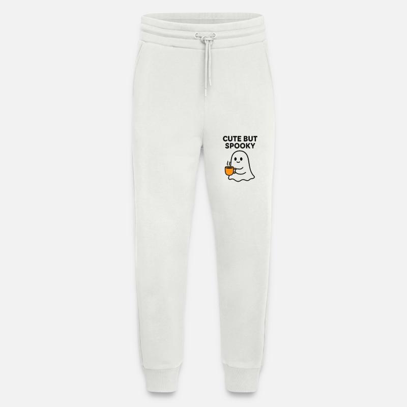 Süßer gruseliger Geist mit Kaffee - Jogginghose - made by SPREAD - OFF WHITE