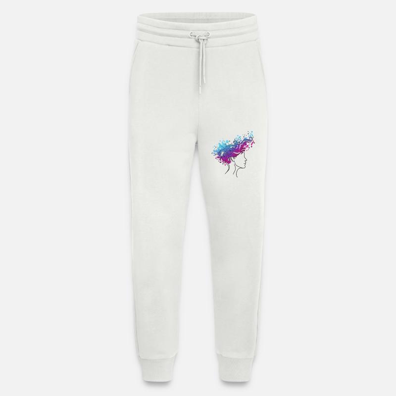 Kosmischer Gedankenfluss – Abstraktes Kopfdesign - Jogginghose - made by SPREAD - OFF WHITE