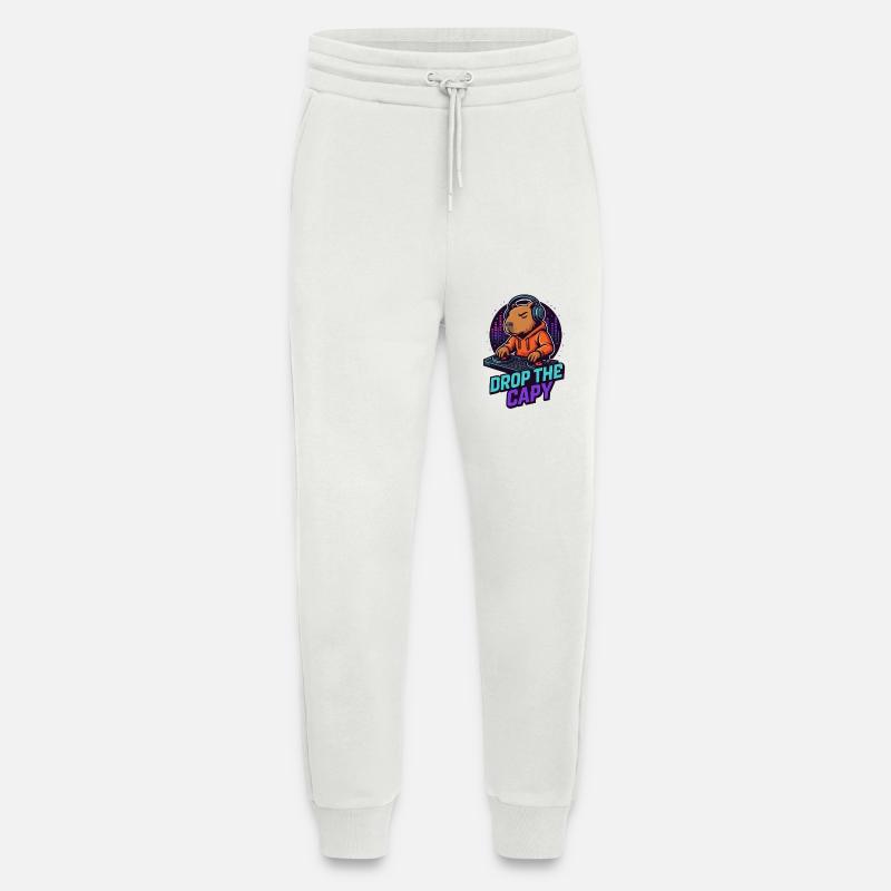 DJ Capy – Drop the Capy 🎧🔥 - Pantalon de jogging bio décontracté fabriqué en UE - OFF WHITE