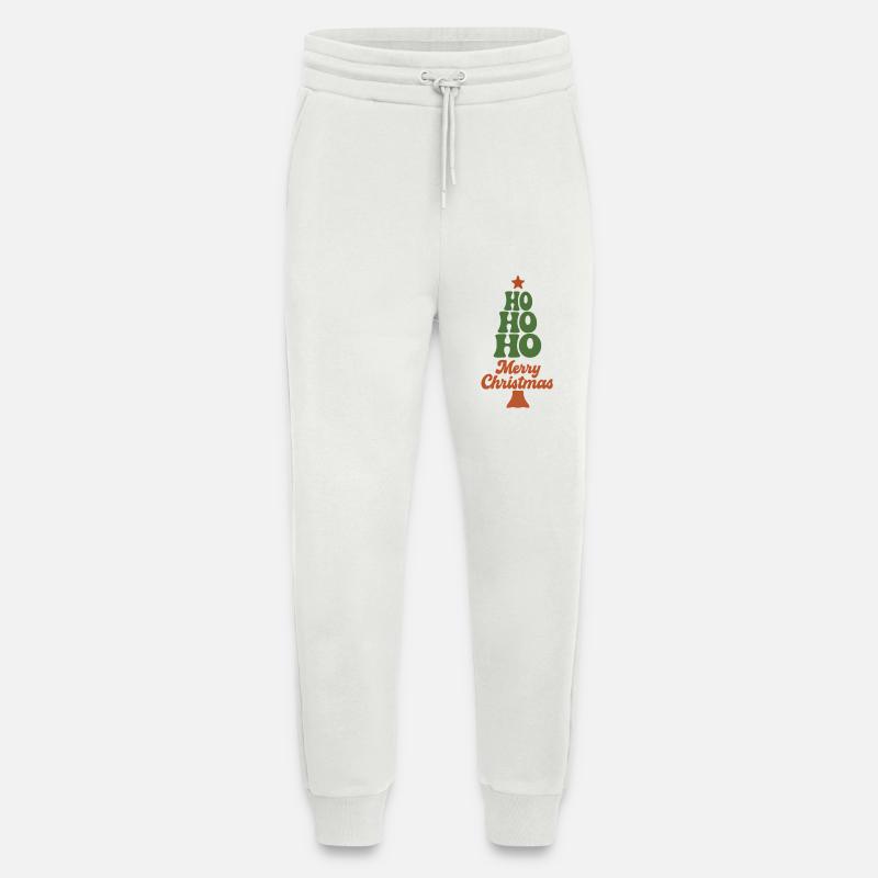 Sapin de Noël Ho Ho Ho - Pantalon de jogging bio décontracté fabriqué en UE - OFF WHITE