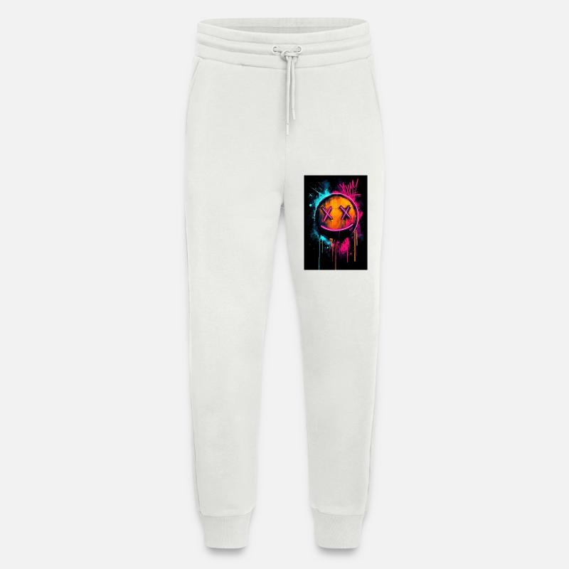 Neon-Graffiti-Smiley mit X-Augen - Jogginghose - made by SPREAD - OFF WHITE