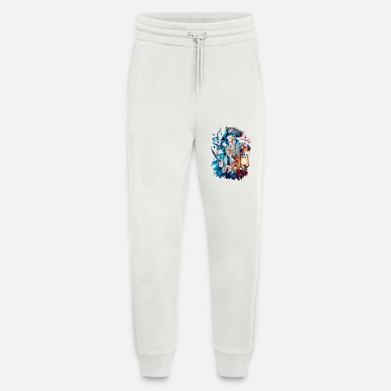 Skeleton pirate in lantern light - Jogging Pants - made by SPREAD  - OFF WHITE