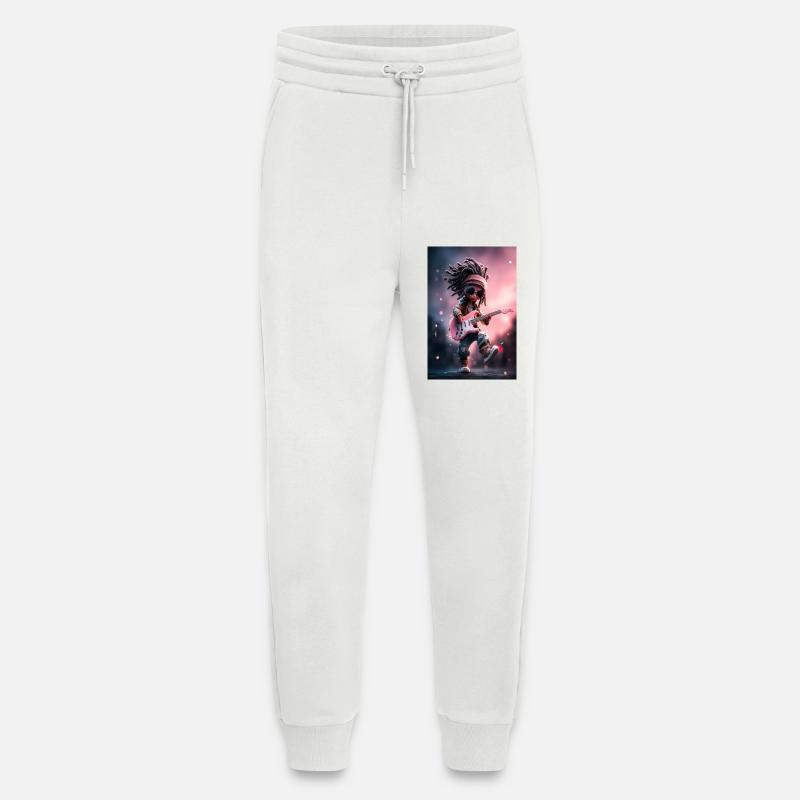 Dreadlock-Rock-Puppe mit rosa Gitarre - Jogginghose - made by SPREAD - OFF WHITE