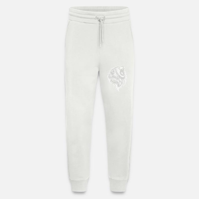 Roaring Lion – Monochrome Vector Art - Jogginghose - made by SPREAD - OFF WHITE