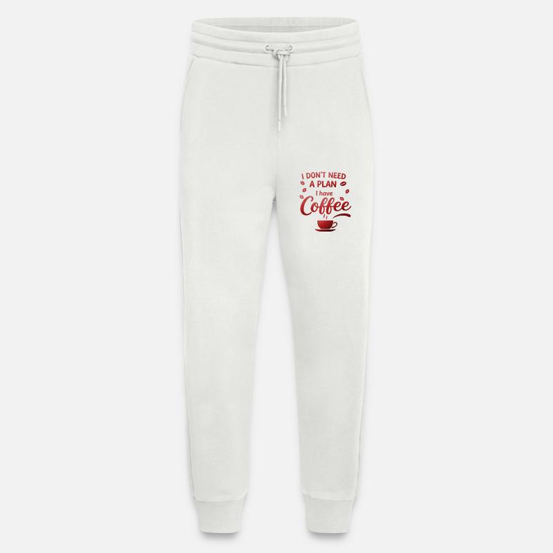 Pas de plan sans café - Pantalon de jogging bio décontracté fabriqué en UE - OFF WHITE